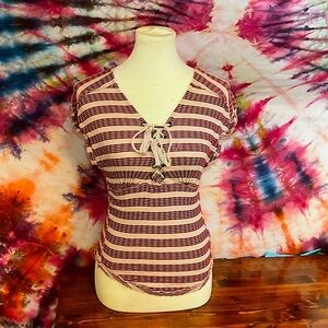 We the Free Blouse Size Medium. Great Condition. V-neck. Stripes